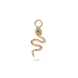 Emerald Snake Earring Charm 9k Gold