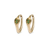 Emerald Snake Huggie Pair 9k Gold