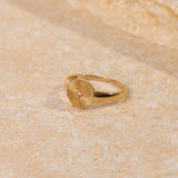 Diamond Octagon Signet Ring 9k Gold Size M Sample