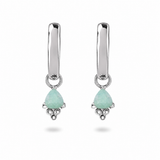 Amazonite Beaded Hoop Earrings Sterling Silver