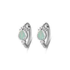 Amazonite sterling silver huggie earrings