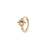 Beaded Flower Seamless Huggie Earring 9k Gold