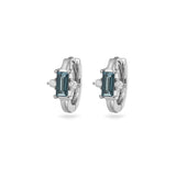 blue stone silver huggies 