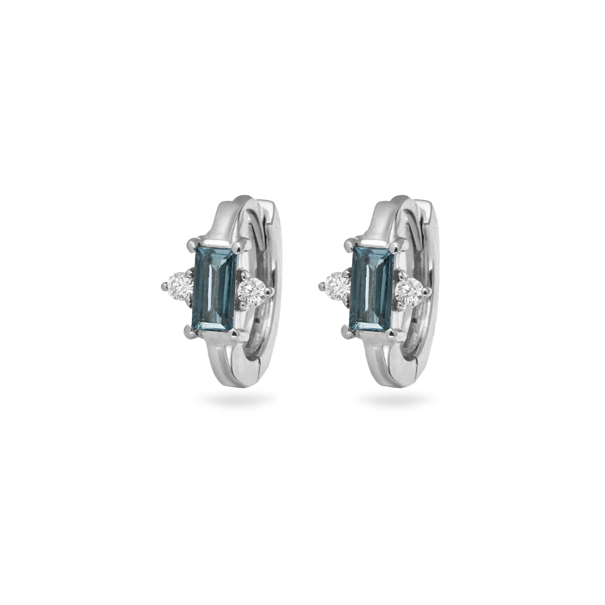 blue stone silver huggies 
