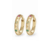Celestial Gemstone Huggie Hoop Earring Pair 9k Gold