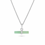 Chrysoprase T-Bar Necklace Sterling Silver on white background