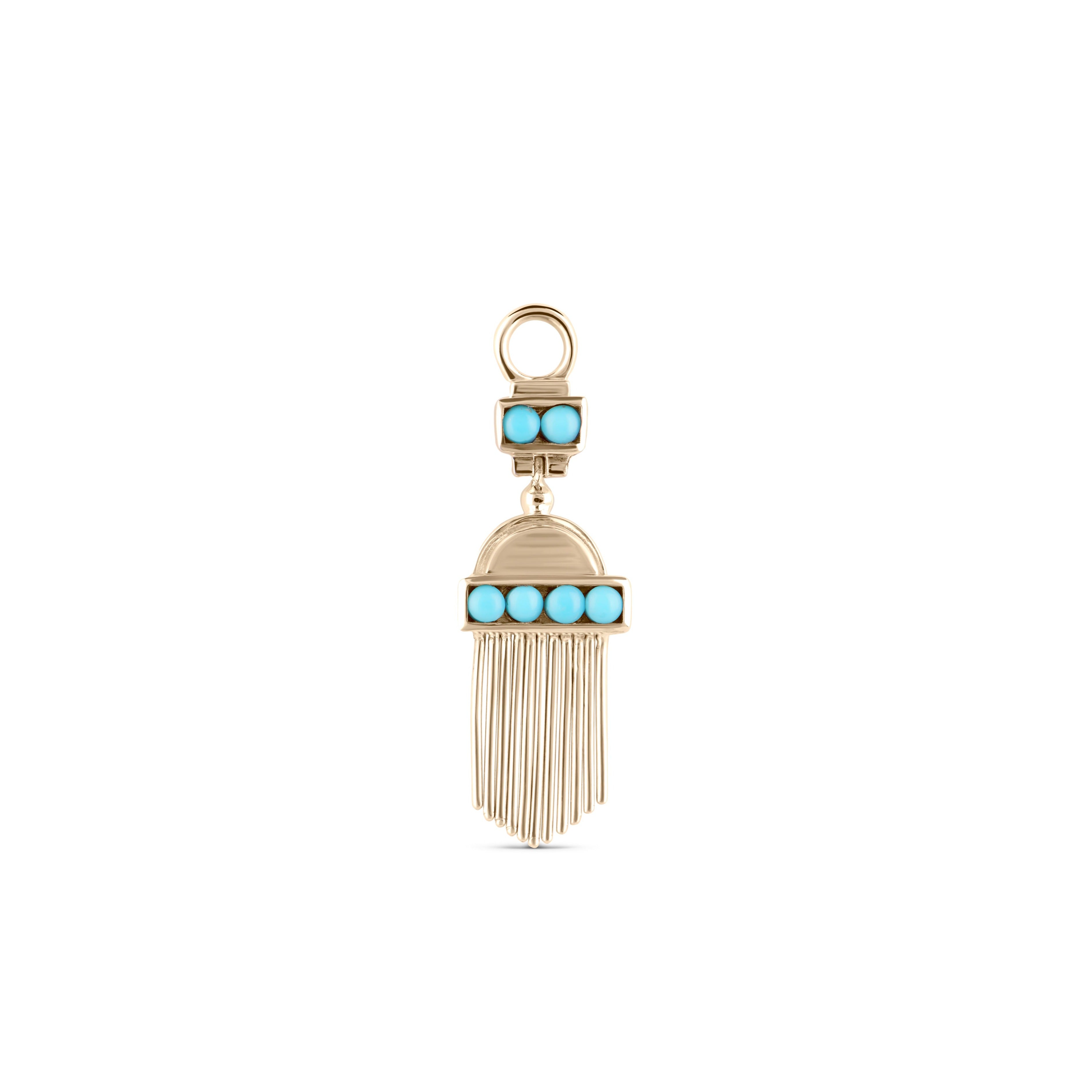 Limited Edition Aztec Turquoise Earring Charm 9k Gold