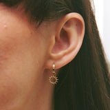 Sunburst Silhouette Earring Charm 9k Gold