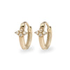Diamond Cluster Huggie Hoop Earring Pair 9k Gold