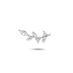 white gold diamond leaf flat back