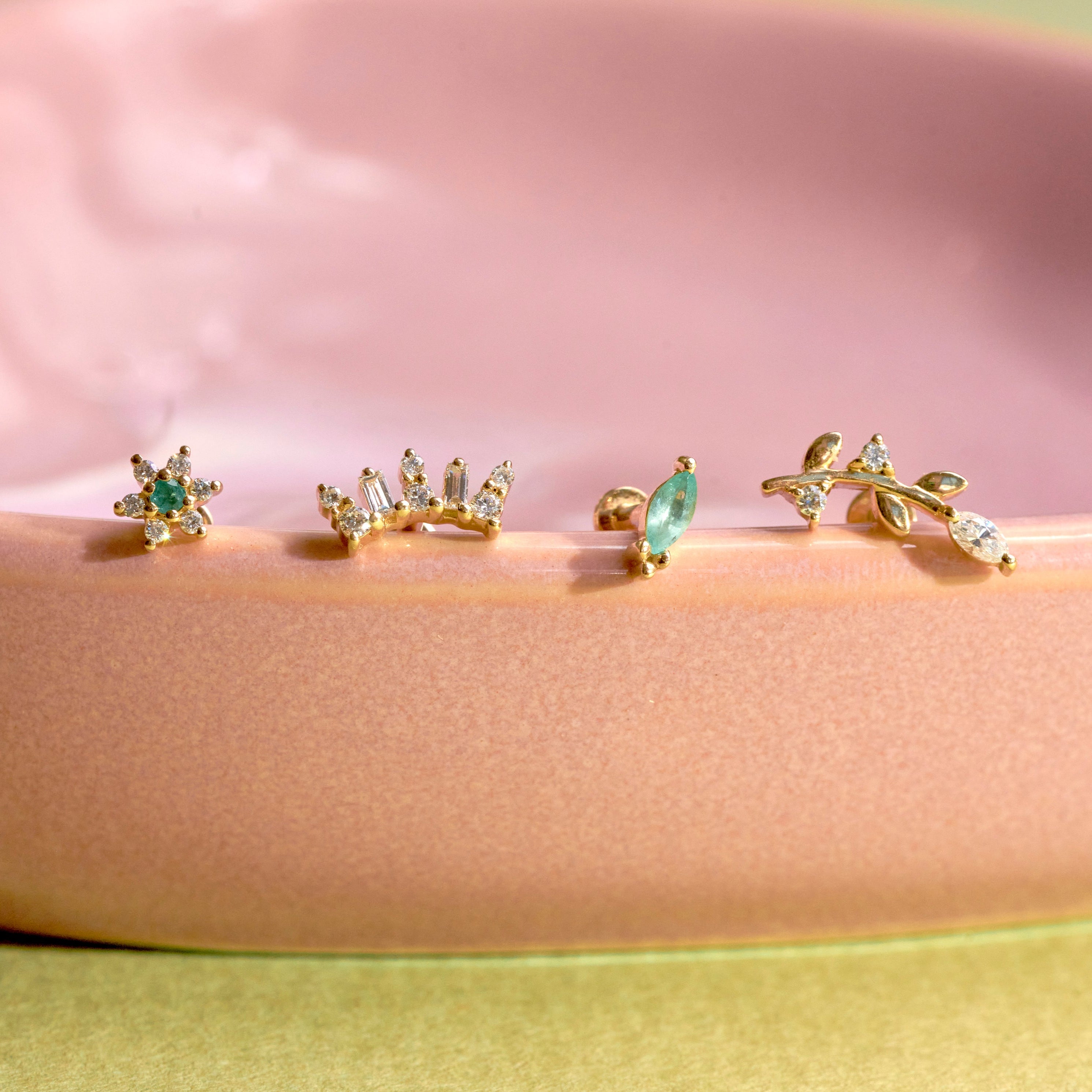 diamond solid gold flat backs