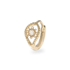 Diamond Paisley Teardrop Huggie Hoop Earring 9k Gold