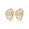 Diamond Paisley Teardrop Huggie Hoop Earring Pair 9k Gold