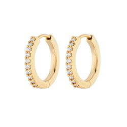 Diamond Pavé Huggie Hoop Earring Pair 9k Gold