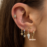 Guava Quartz T-Bar Earring Charm 9k Gold
