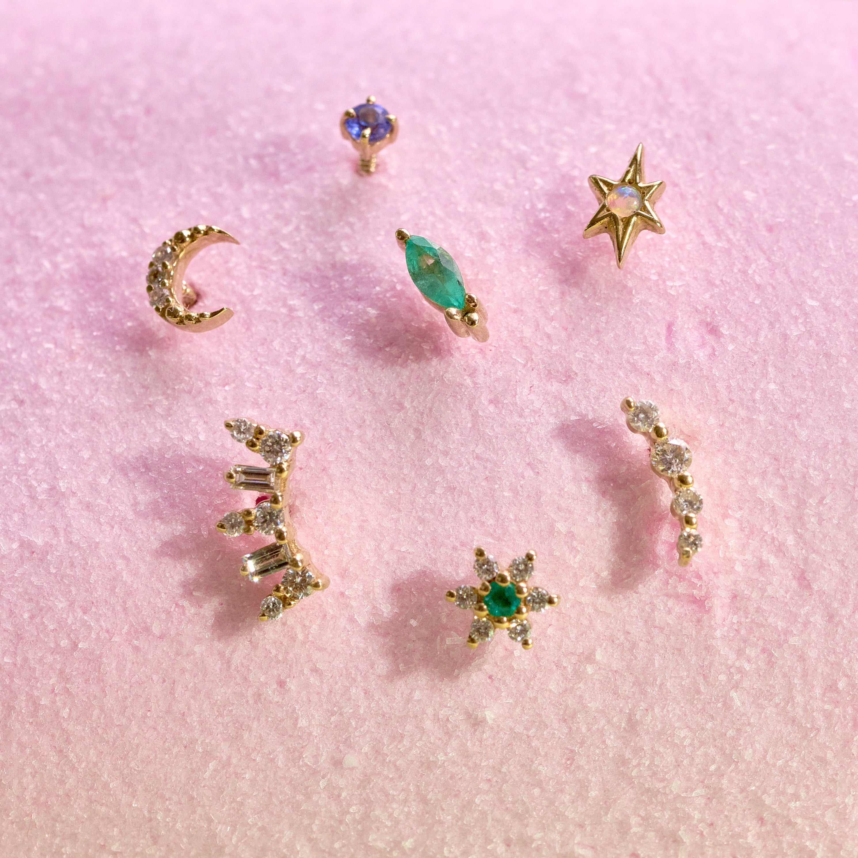 semi precious stone flat backs on marshmallow