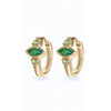 Emerald & Peridot Huggie Hoop Earring Pair 9k Gold