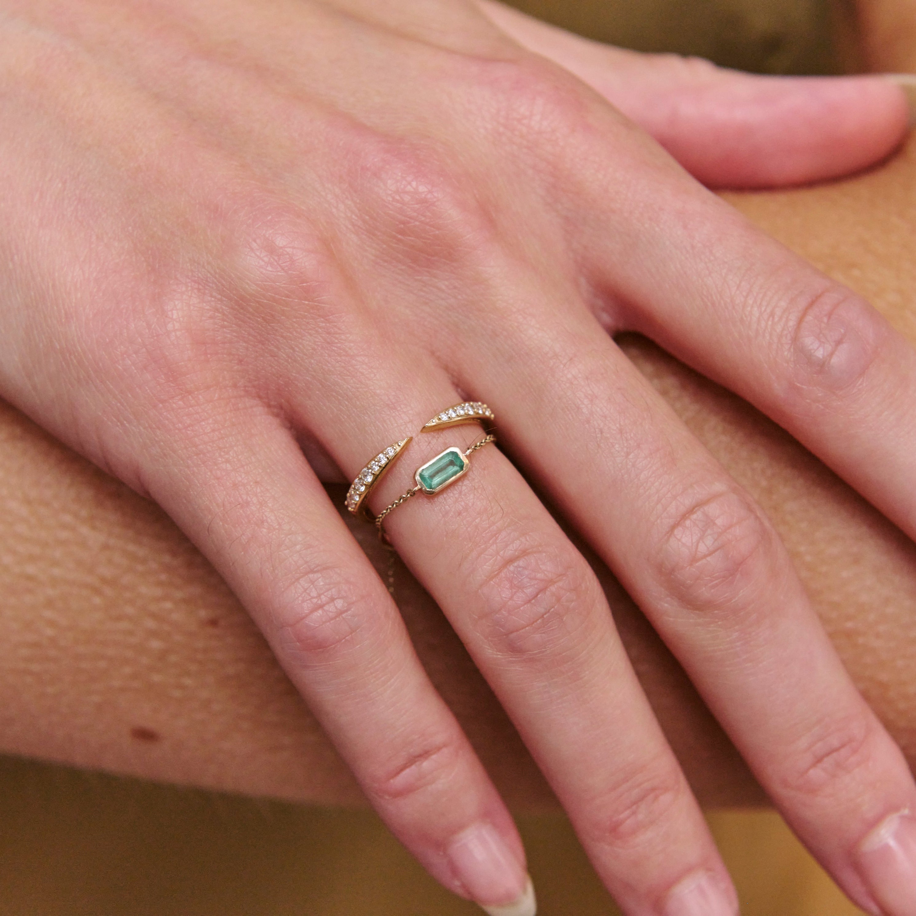 Gold Rings Open Rings Diamond Open Ring 9k Gold – Zohreh V. Jewellery
