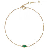 Emerald Raindrop Bracelet 9k Gold