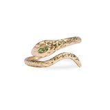 Emerald Snake Ring 9k Gold