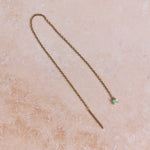 still life emerald threader earring