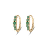 Emerald Huggie Earring Pair 9k Gold