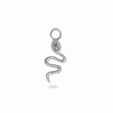 Emerald Snake Earring Charm Sterling Silver