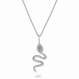 Emerald Snake Necklace Sterling Silver