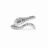 Emerald Snake Ring Sterling Silver