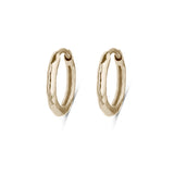 Hammered Huggie Hoop Earring Pair 9k Gold