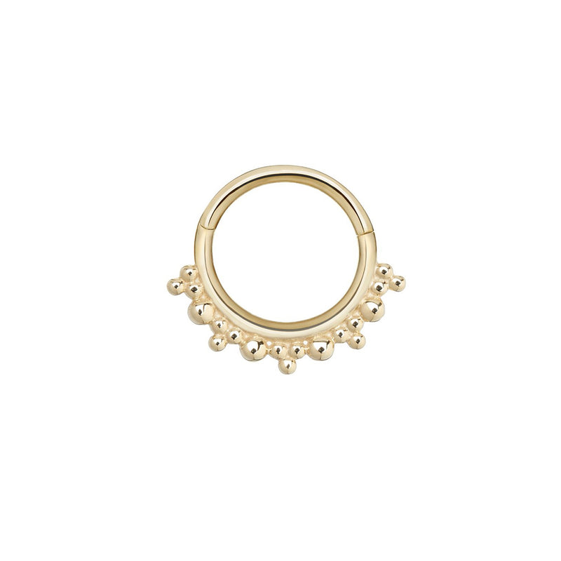 single beaded hoop in 9k Gold for daith piercings