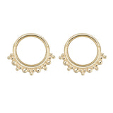 Beaded Hoop Earring Pair 9k Gold