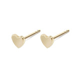 Heart Stud Earrings Pair 9k Gold