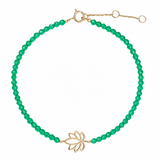 Lotus Flower Beaded Bracelet 9k Gold