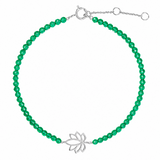 Lotus Flower Beaded Bracelet Sterling Silver