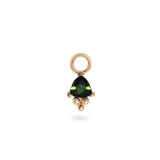 Green Tourmaline Beaded Earring Charm 9k Gold