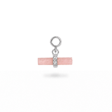 Guava Quartz T-Bar Earring Charm Sterling Silver