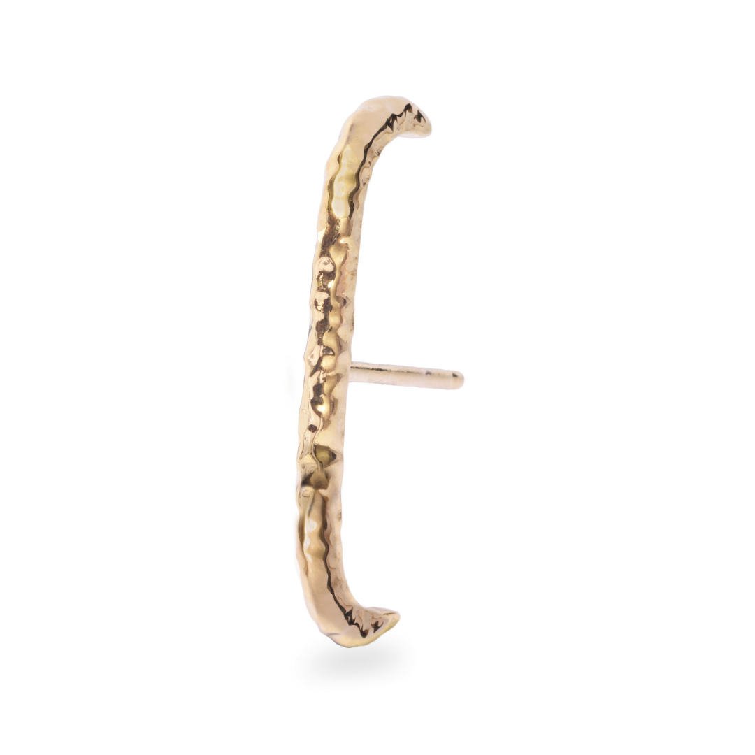 Hammered Suspender Earring 14k Gold Vermeil on white background