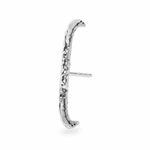 Hammered Suspender Earring Sterling Silver on white background