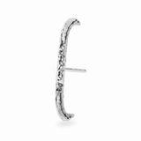 Hammered Suspender Earring Sterling Silver on white background