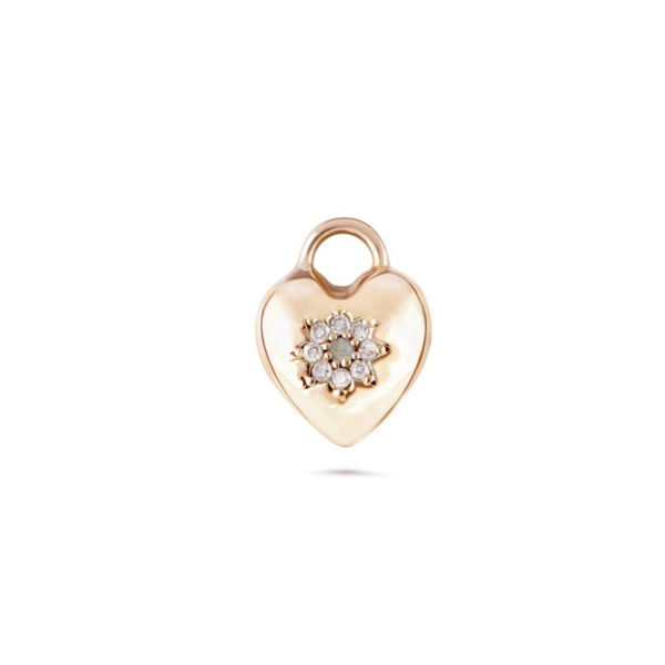 Limited Edition Labradorite & Diamond Heart Earring Charm 9k Gold Sample