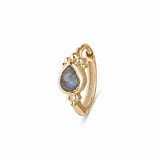 Labradorite Boho Huggie Hoop Earring 9k Gold