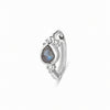 Labradorite Boho Huggie Hoop Earring Sterling Silver