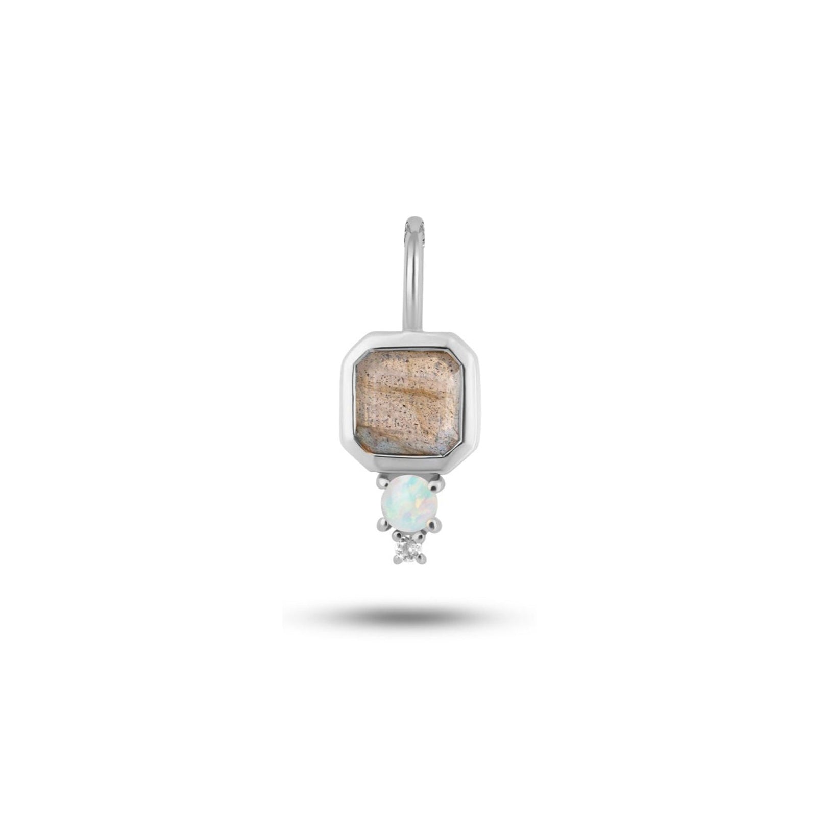 labradorite & opal pendant sterling silver