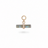 Labradorite T-Bar Earring Charm 9k Gold