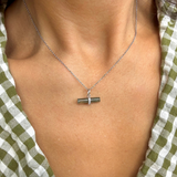Labradorite T-Bar Necklace Sterling Silver