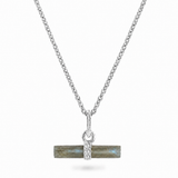 Labradorite T-Bar Necklace Sterling Silver