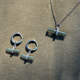 Labradorite T-Bar Necklace Sterling Silver