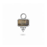 Labradorite & White Sapphire Earring Charm Sterling Silver