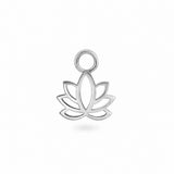 Lotus Flower Earring Charm Sterling Silver